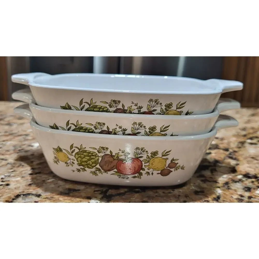 Corning Ware Spice Of Life Petite Pans P-41-B 1 3/4 Cup (Set Of 3) Vintage